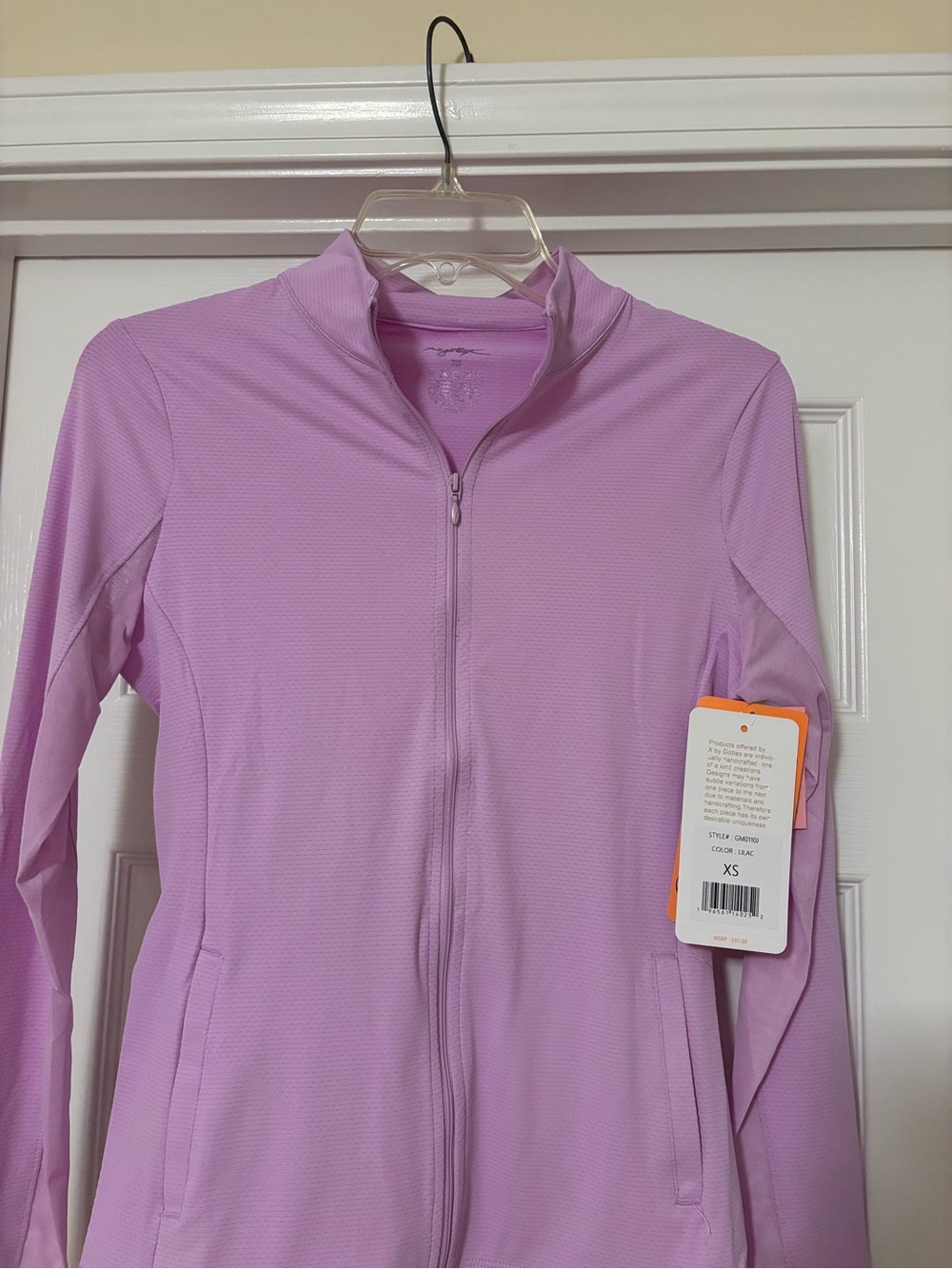 Gottex Lavender Zip-Front Long Sleeve Zippered - Lilac Golf/ Tennis